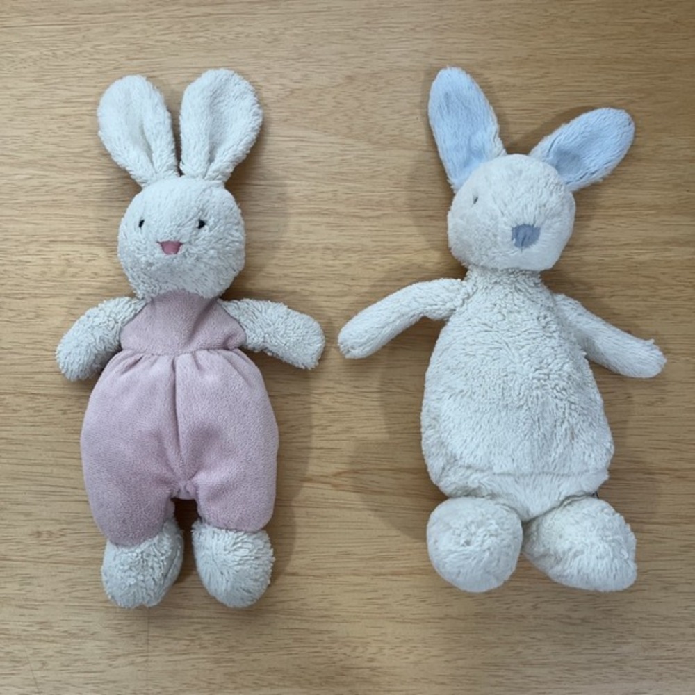 Little Jellycat Bunny Rabbit Chime Rattle & Velvet Baby‎ Bunny Pink Toy Lovey 6"